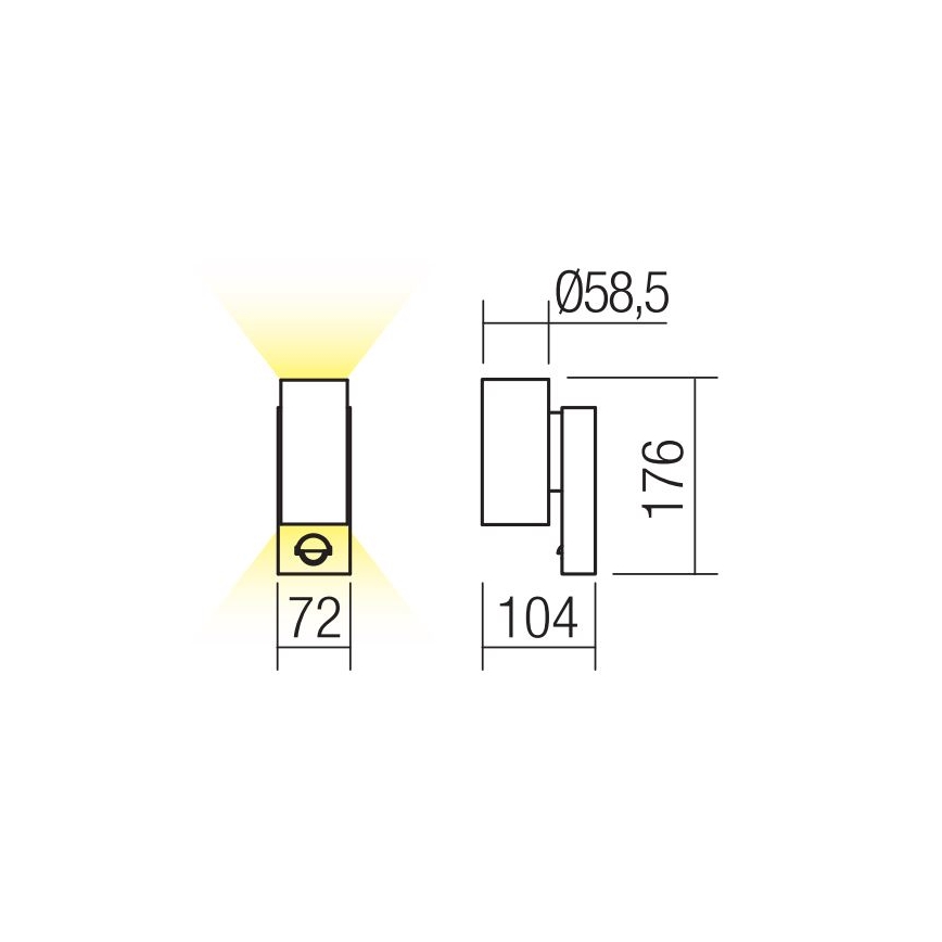 Redo 9455 - LED Applique da esterno con sensore VINCE 2xLED/3W/230V IP54 marrone