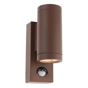 Redo 9455 - LED Applique da esterno con sensore VINCE 2xLED/3W/230V IP54 marrone