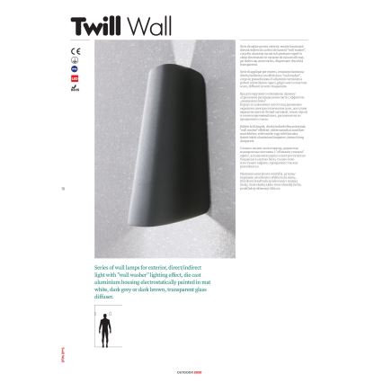 Redo 9536 - Applique da esterno a LED TWILL/11W/230V IP65