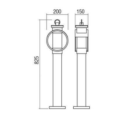 Redo 9573 - Lampada da esterno COMPASS 1xE27/42W/230V IP33