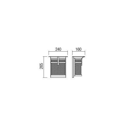 Redo 9577 - Applique da esterno VISIR 1xE27/42W/230V IP23