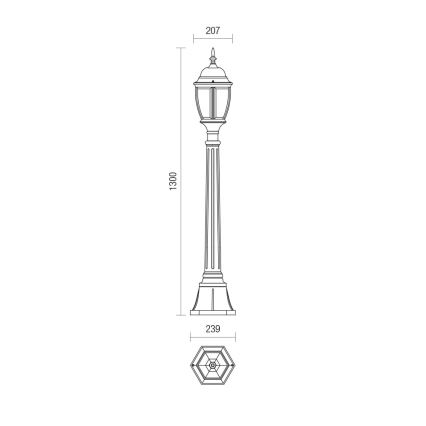Redo 9608 - Lampada da esterno SEVILLA 1xE27/42W/230V IP44 oro/patina