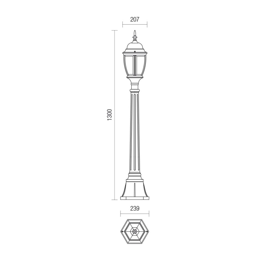 Redo 9608 - Lampada da esterno SEVILLA 1xE27/42W/230V IP44 oro/patina