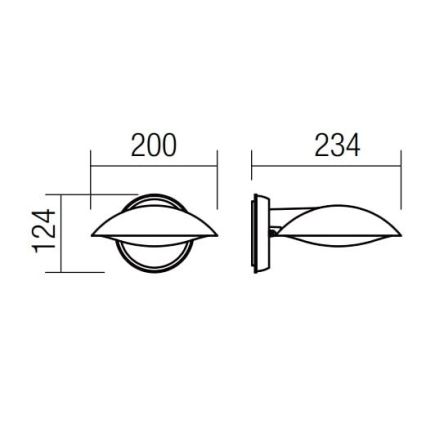 Redo 9617 - Lampada LED da muro da esterno CAPP LED/12W/230V IP54 antracite