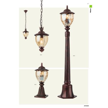 Redo 9632 - Lampadario a sospensione con catena da esterno MATERA 1xE27/42W/230V IP33