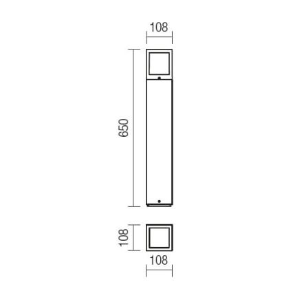 Redo 9644 - Lampada da esterno BRICK 1xE27/23W/230V IP54 grigio