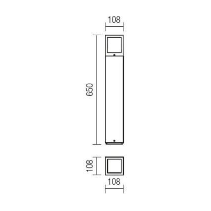 Redo 9645 - Lampada da esterno BRICK 1xE27/23W/230V IP54 marrone