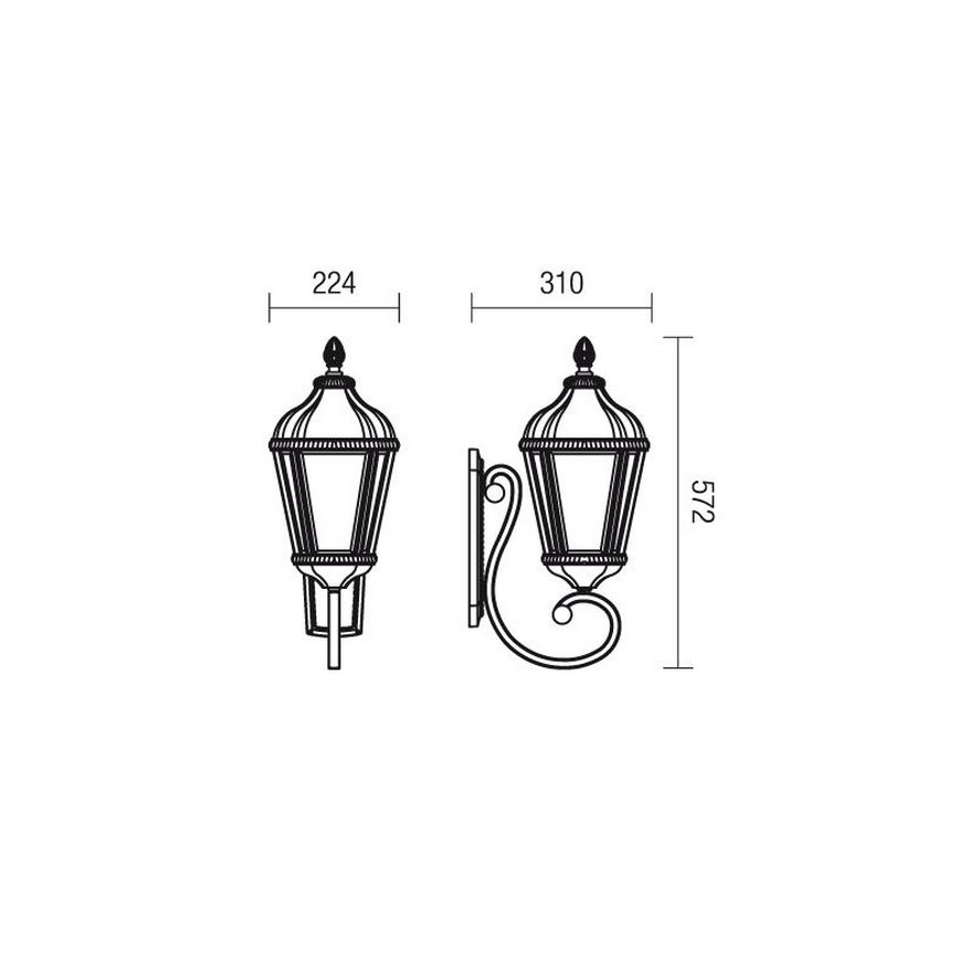 Redo 9656 - Lampada da parete per esterni ESSEN 1xE27/70W/230V IP44 marrone/patina