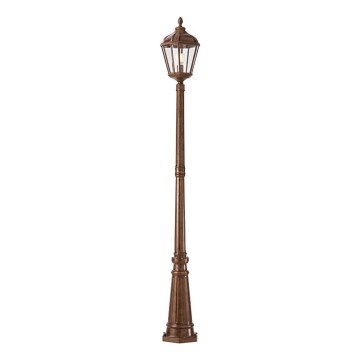 Redo 9662 - Lampione da esterno ESSEN 1xE27/70W/230V 221,5 cm IP44 marrone/patina