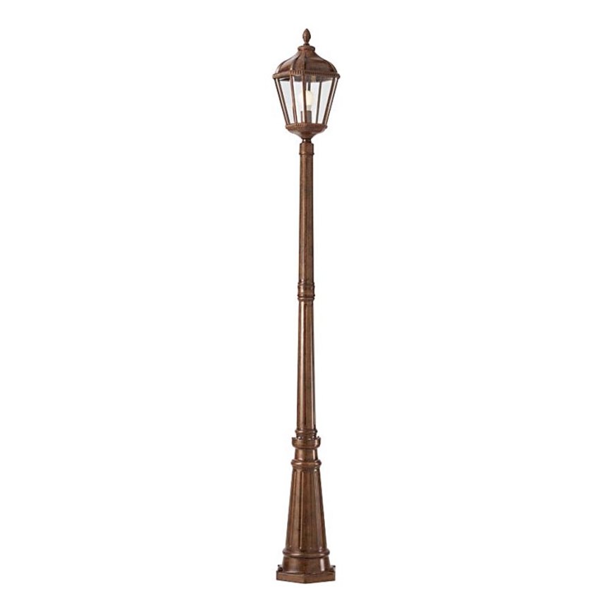 Redo 9662 - Lampione da esterno ESSEN 1xE27/70W/230V 221,5 cm IP44 marrone/patina