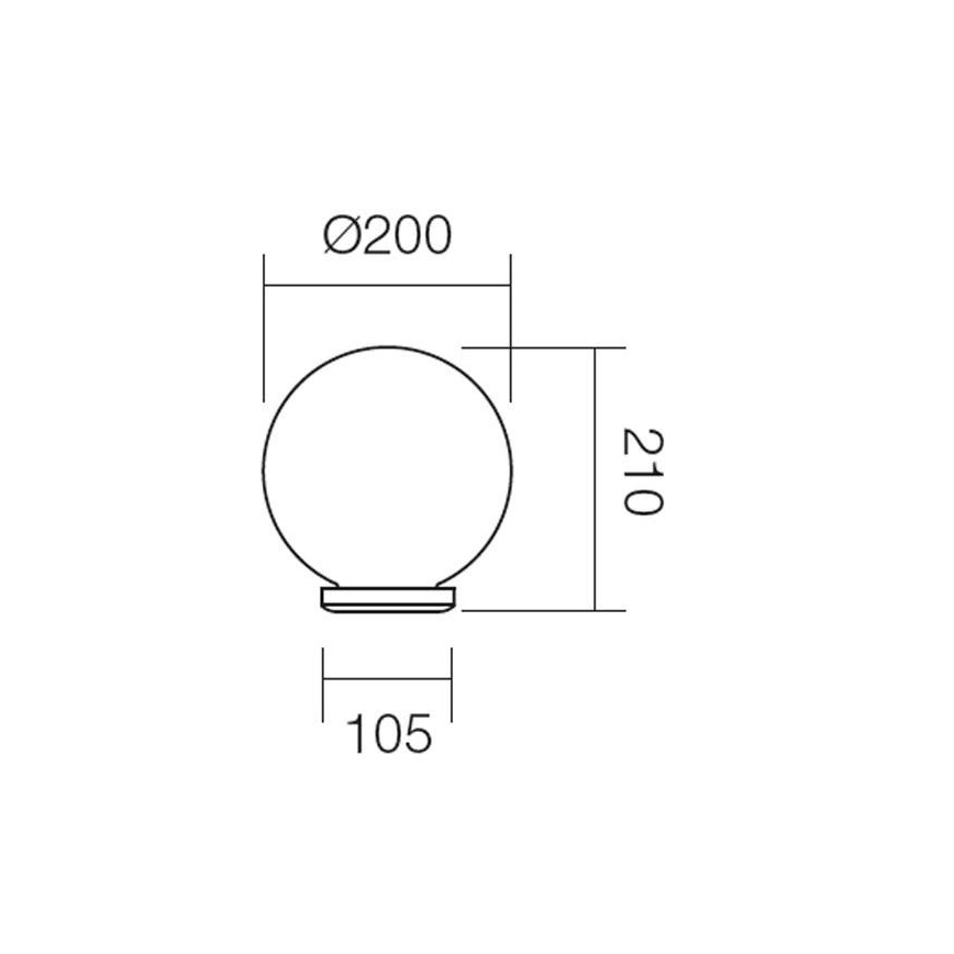 Redo 9760 - Paralume di ricambio per lampada da esterno SFERA diametro 20 cm IP44 marrone