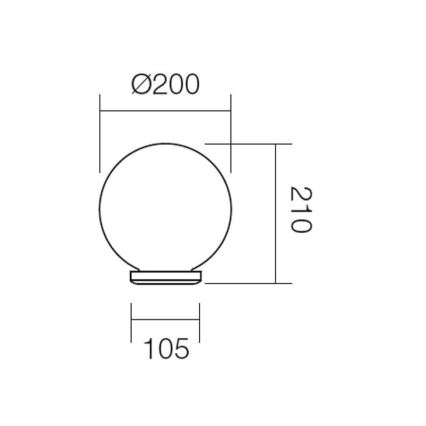 Redo 9760 - Paralume di ricambio per lampada da esterno SFERA diam. 20 cm IP44 marrone