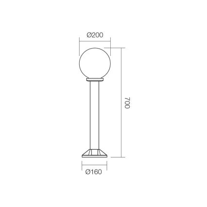 Redo 9768 - Lampada da esterno SFERA 1xE27/28W/230V IP44