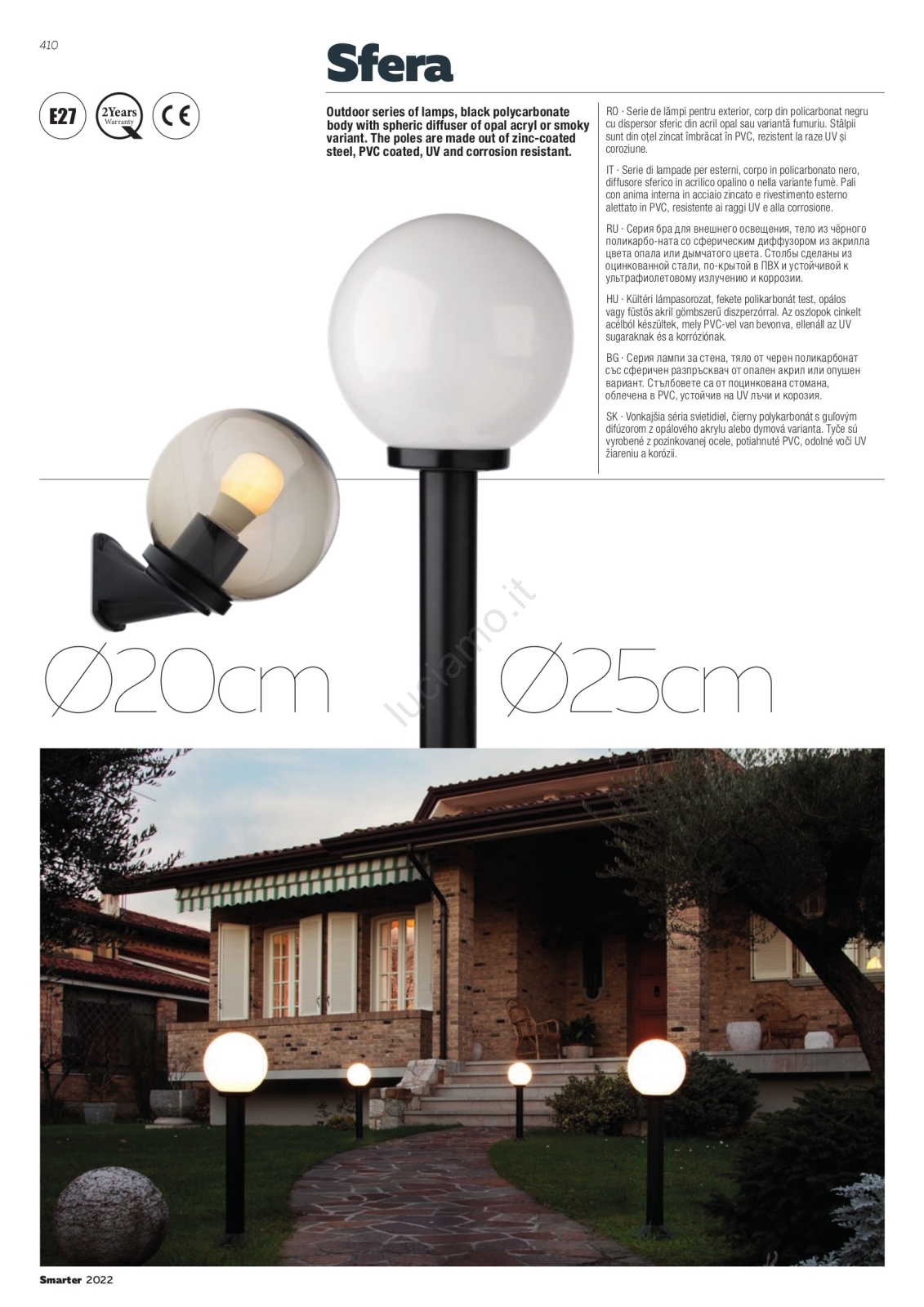 4 Paralumi Globo In Acrilico - Per Lampade Da Parete E Esterno, Bianco, 8x8cm - Foto 11