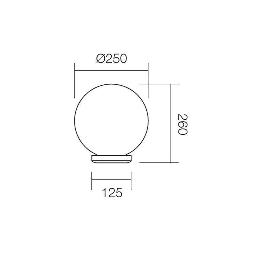 Redo 9771 - Paralume di ricambio per lampada da esterno SFERA diam. 25 cm IP44 bianco