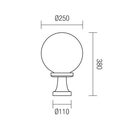 Redo 9774 - Lampada da esterno SFERA 1xE27/42W/230V IP44 25x38 cm marrone