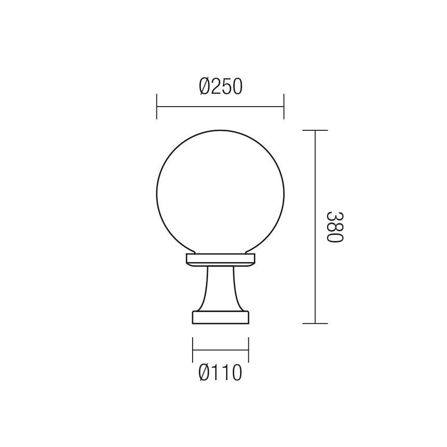 Redo 9774 - Lampada da esterno SFERA 1xE27/42W/230V IP44 25x38 cm marrone
