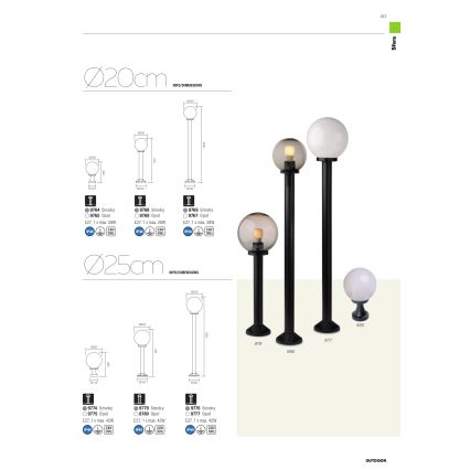 Redo 9775 - Lampada da esterno SFERA 1xE27/42W/230V IP44 25x38cm bianco