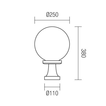 Redo 9775 - Lampada da esterno SFERA 1xE27/42W/230V IP44 25x38cm bianco