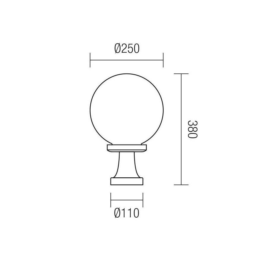 Redo 9775 - Lampada da esterno SFERA 1xE27/42W/230V IP44 25x38cm bianco