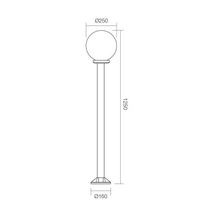 Redo 9776 - Lampada da esterno SFERA 1xE27/42W/230V IP44 25x125 cm marrone