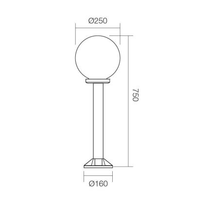 Redo 9779 - Lampada da esterno SFERA 1xE27/42W/230V IP44 25x75 cm marrone