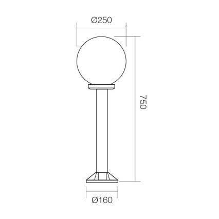 Redo 9780 - Lampada da esterno SFERA 1xE27/42W/230V IP44 25x75 cm bianco