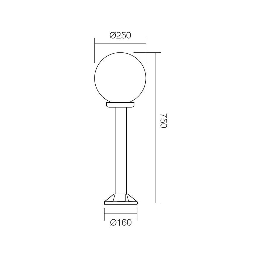 Redo 9780 - Lampada da esterno SFERA 1xE27/42W/230V IP44 25x75 cm bianco