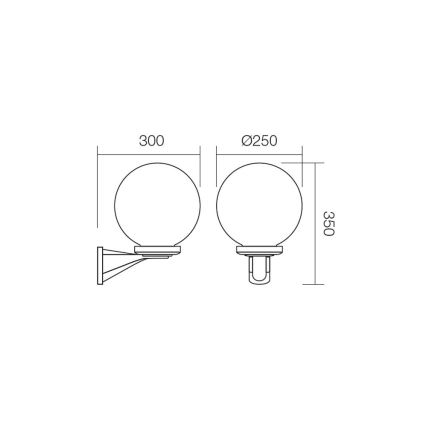 Redo 9789 - Applique da esterno SFERA 1xE27/42W/230V IP44 bianco