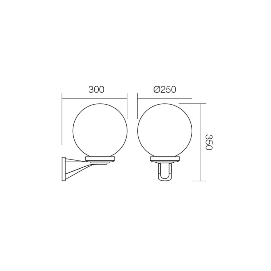 Redo 9789 - Applique da esterno SFERA 1xE27/42W/230V IP44 bianco
