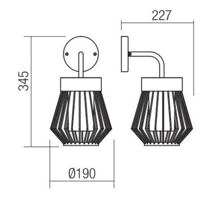 Redo 9843 - Applique da esterno TITTI 1xE27/42W/230V IP44 antracite