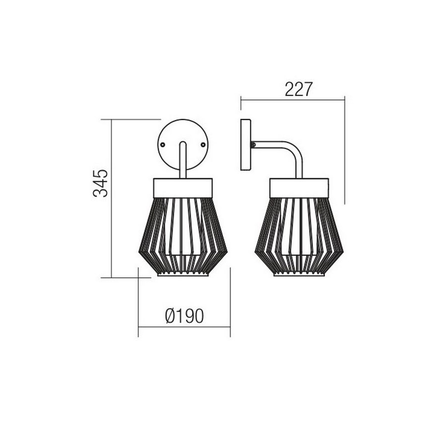 Redo 9843 - Applique da esterno TITTI 1xE27/42W/230V IP44 antracite