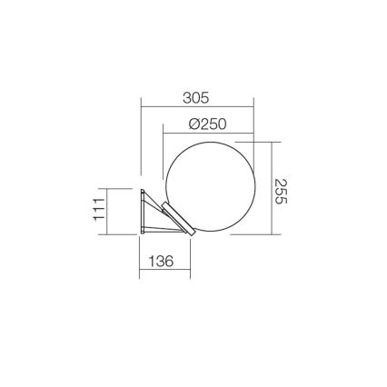 Redo 9873 - Applique da esterno SFERA 1xE27/42W/230V IP44 bianco