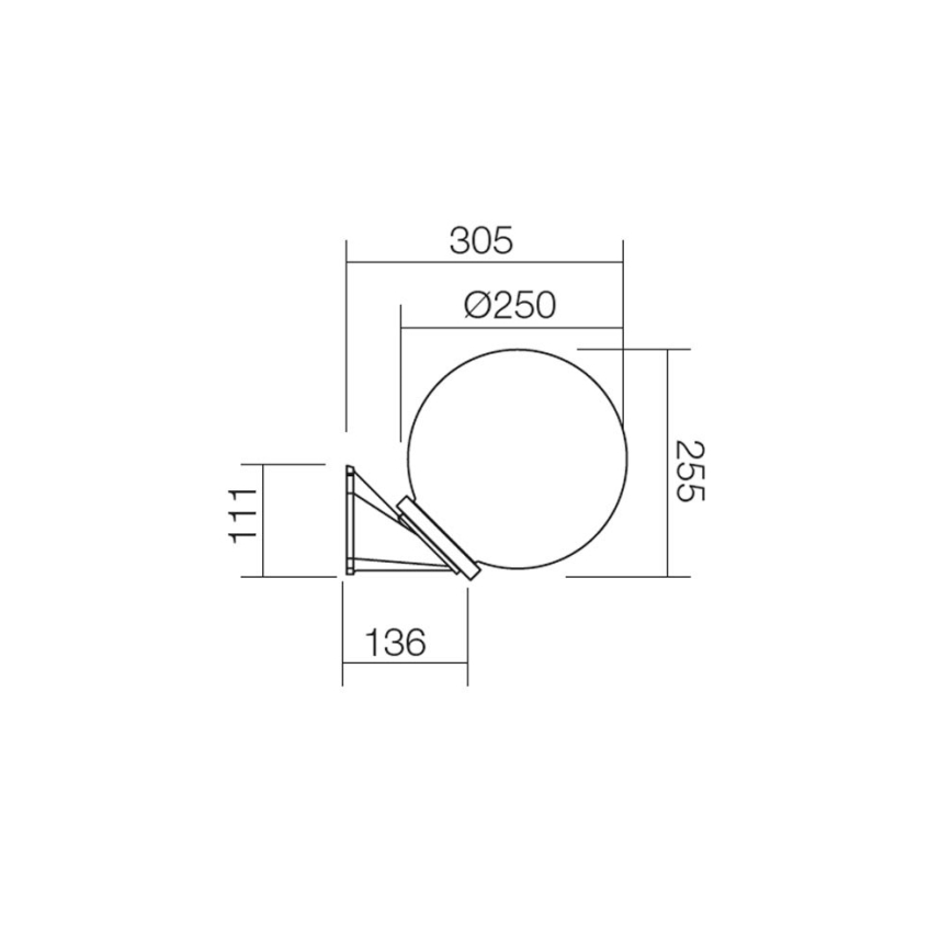 Redo 9873 - Applique da esterno SFERA 1xE27/42W/230V IP44 bianco