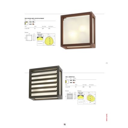 Redo 9893 - Applique da esterno BRICK 2xE27/42W/230V IP54 marrone