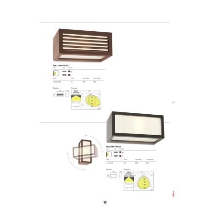 Redo 9896 - Applique da esterno BRICK 1xE27/23W/230V IP54 grigia