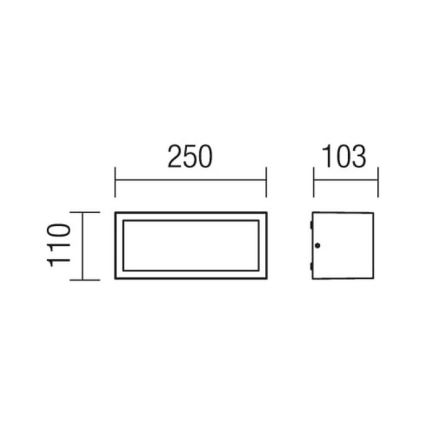 Redo 9896 - Applique da esterno BRICK 1xE27/23W/230V IP54 grigia