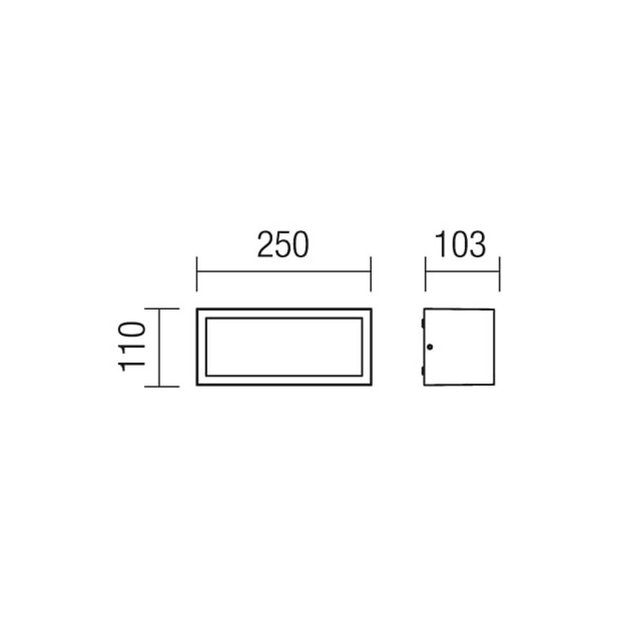 Redo 9896 - Applique da esterno BRICK 1xE27/23W/230V IP54 grigia