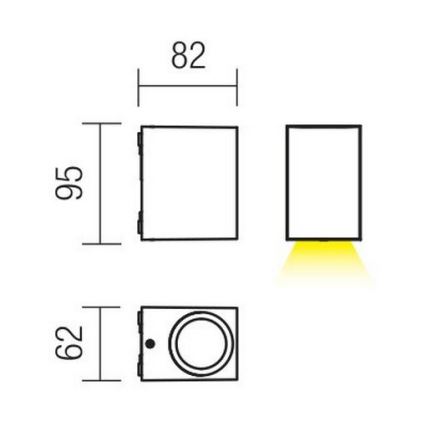 Redo 9907 - Applique a LED da esterno BEAM LED/5W/230V IP54