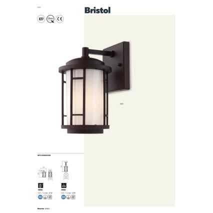 Redo 9956 - Lampadario da esterno a sospensione con catena BRISTOL 1xE327/42W230V IP23