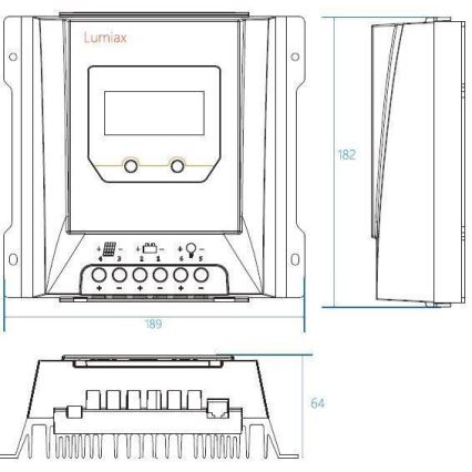 Regolatore di carica solare intelligente MPPT 12-24V/20A IP32