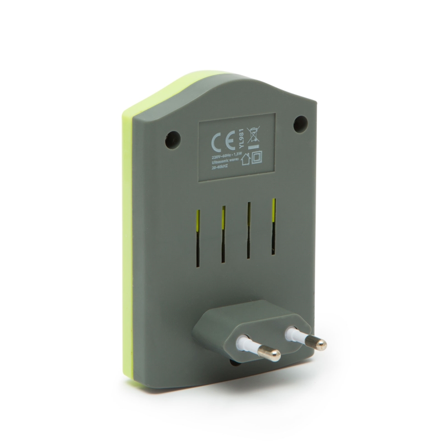 Repellente ad ultrasuoni per roditori 1,3W/230V verde