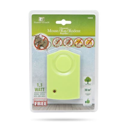 Repellente ad ultrasuoni per roditori 1,3W/230V verde