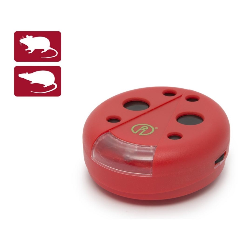 Repellente per roditori con illuminazione a LED 2xAAA ladybug