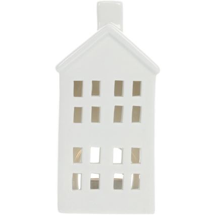Casetta per candele in porcellana 20,8 cm bianco