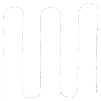 Catena luminosa 30 LED/3xAA 3,3 m, bianco caldo