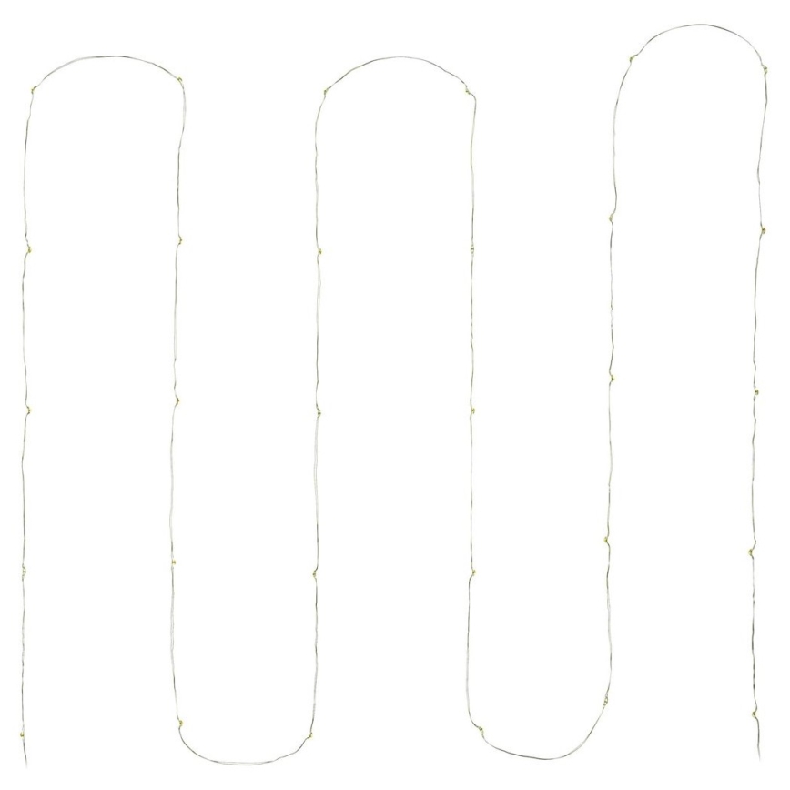 Catena luminosa 30 LED/3xAA 3,3 m, bianco caldo