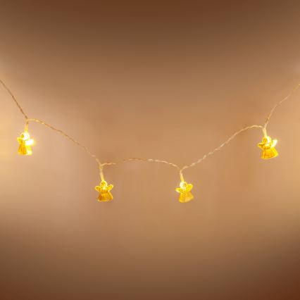 Catena luminosa decorativa LED 10xLED/2xAA 1,65m bianco caldo