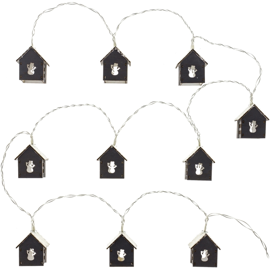 Catena luminosa a LED 10x, alimentazione 2x AA, 2,3 m, bianco caldo