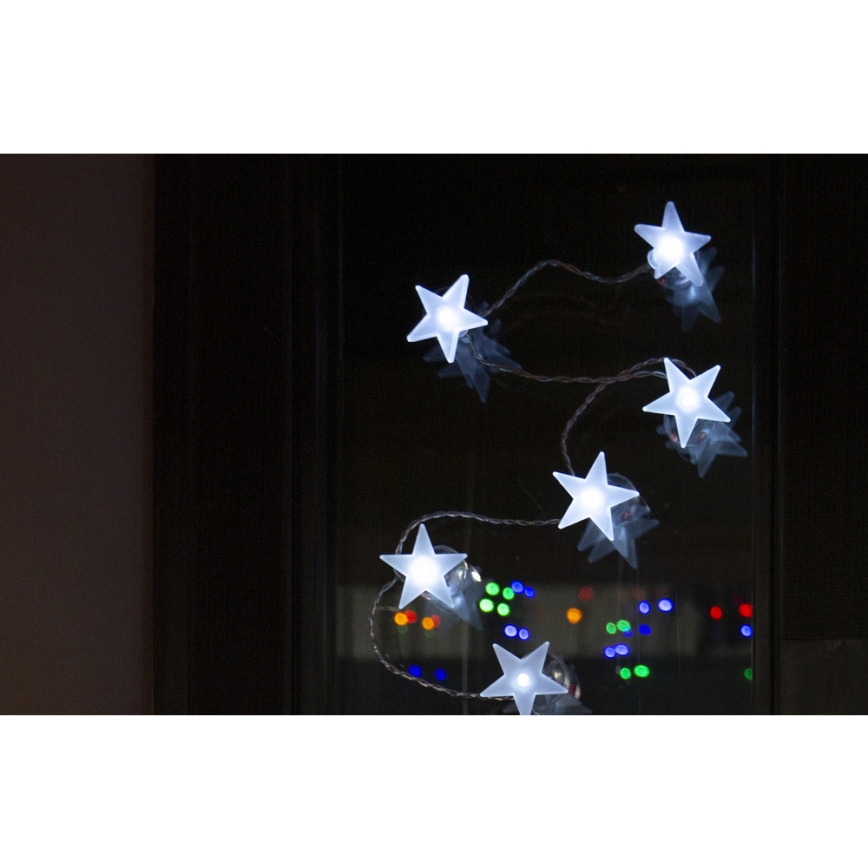 Catena decorativa LED con ventose 10xLED/2xAA 1,8m bianco freddo